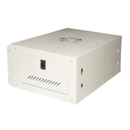ARMADIO RACK 19" 4U LINK SERIE LIGHT COLORE GRIGIO CON PORTA VETRO (AXPXL) MM 240X400X530 RIPIANO INCLUSO