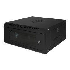 ARMADIO RACK 19" 4U LINK SERIE LIGHT COLORE NERO CON PORTA VETRO (AXPXL) MM 240X400X530 RIPIANO INCLUSO