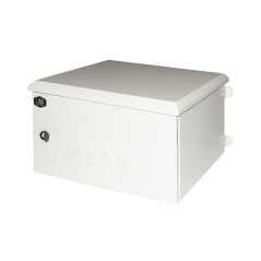 ARMADIO RACK 19 POLLICI 6U PER RETI DA ESTERNO CLASSE PROTEZIONE IP55 MISURE MM (L)600X(P)450X(A)333 GRIGIO CHIARO CON VENTOLE F