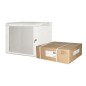 ARMADIO RACK 19" 6 UNITA' DA MURO (A) 370 X (L) 600 X (P) 450 GRIGIO DISASSEMBLATO PORTA VETRO