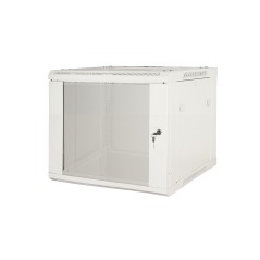 ARMADIO RACK 19" 6 UNITA' DA MURO (A) 370 X (L) 600 X (P) 450 GRIGIO DISASSEMBLATO PORTA VETRO