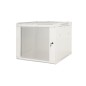 ARMADIO RACK 19" 6 UNITA' DA MURO (A) 370 X (L) 600 X (P) 450 GRIGIO DISASSEMBLATO PORTA VETRO
