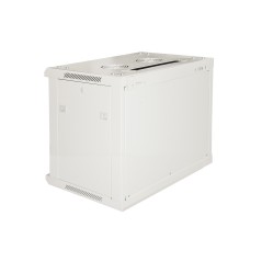 ARMADIO RACK 19" 6 UNITA' DA MURO (A) 370 X (L) 600 X (P) 450 GRIGIO DISASSEMBLATO PORTA VETRO