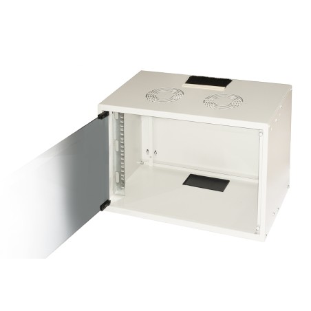 ARMADIO RACK 19" DISASSEMBLATO 6 UNITA' DA MURO PER RETI (A)370 X (L)540 X (P) 300 MM COLORE GRIGIO PORTA VETRO