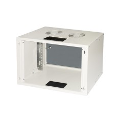 ARMADIO RACK 19" DISASSEMBLATO 6 UNITA' DA MURO PER RETI (A)370 X (L)540 X (P) 300 MM COLORE GRIGIO PORTA VETRO