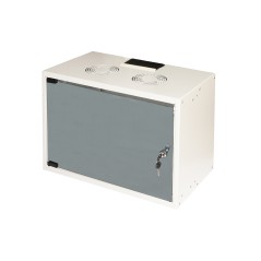 ARMADIO RACK 19" DISASSEMBLATO 6 UNITA' DA MURO PER RETI (A)370 X (L)540 X (P) 300 MM COLORE GRIGIO PORTA VETRO