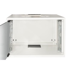 ARMADIO RACK 19" DISASSEMBLATO 6 UNITA' DA MURO PER RETI (A)370 X (L)540 X (P) 300 MM COLORE GRIGIO PORTA VETRO