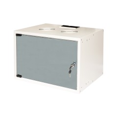 ARMADIO RACK 19" DISASSEMBLATO 6 UNITA' DA MURO PER RETI (A)370 X (L)540 X (P) 400 MM COLORE GRIGIO PORTA VETRO