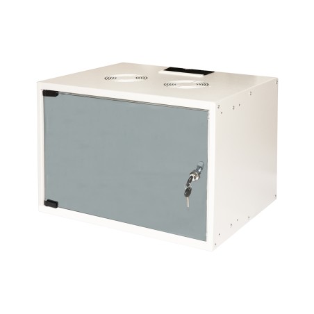 ARMADIO RACK 19" DISASSEMBLATO 6 UNITA' DA MURO PER RETI (A)370 X (L)540 X (P) 400 MM COLORE GRIGIO PORTA VETRO