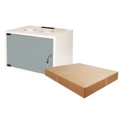 ARMADIO RACK 19" DISASSEMBLATO 6 UNITA' DA MURO PER RETI (A)370 X (L)540 X (P) 400 MM COLORE GRIGIO PORTA VETRO