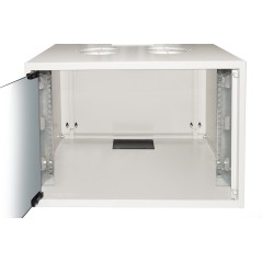 ARMADIO RACK 19" DISASSEMBLATO 6 UNITA' DA MURO PER RETI (A)370 X (L)540 X (P) 400 MM COLORE GRIGIO PORTA VETRO