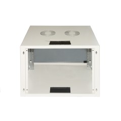 ARMADIO RACK 19" DISASSEMBLATO 6 UNITA' DA MURO PER RETI (A)370 X (L)540 X (P) 400 MM COLORE GRIGIO PORTA VETRO