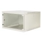 ARMADIO RACK 19" 6 UNITA' DA MURO (A)350X (L)540 X PROFONDITA' 600 MM. COLORE GRIGIO PORTA VETRO