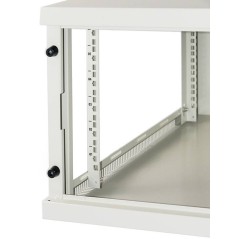 ARMADIO RACK 19" 6 UNITA' DA MURO (A)350X (L)540 X PROFONDITA' 600 MM. COLORE GRIGIO PORTA VETRO