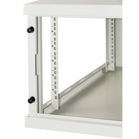 ARMADIO RACK 19" 6 UNITA' DA MURO (A)350X (L)540 X PROFONDITA' 600 MM. COLORE GRIGIO PORTA VETRO