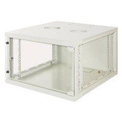 ARMADIO RACK 19" 6 UNITA' DA MURO (A)350X (L)540 X PROFONDITA' 600 MM. COLORE GRIGIO PORTA VETRO