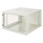 ARMADIO RACK 19" 6 UNITA' DA MURO (A)350X (L)540 X PROFONDITA' 600 MM. COLORE GRIGIO PORTA VETRO