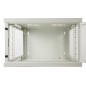 ARMADIO RACK 19" 6 UNITA' DA MURO (A)350X (L)540 X PROFONDITA' 600 MM. COLORE GRIGIO PORTA VETRO