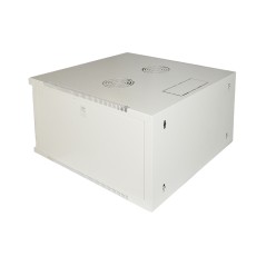 ARMADIO RACK 19" 6 UNITA' DA MURO (A)350X (L)540 X PROFONDITA' 600 MM. COLORE GRIGIO PORTA VETRO
