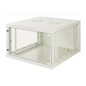 ARMADIO RACK 19" 6 UNITA' DA MURO (A)350X (L)540 X PROFONDITA' 600 MM. COLORE GRIGIO PORTA VETRO