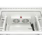 ARMADIO RACK 19 POLLICI 9U PER RETI DA ESTERNO CLASSE PROTEZIONE IP55 MISURE MM (L)600X(P)450X(A)467 GRIGIO CHIARO CON VENTOLE F