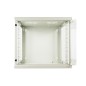 ARMADIO RACK 19" 9 UNITA' DA MURO (A)490X (L)540 X PROFONDITA' 600 MM. COLORE GRIGIO CHIARO PORTA VETRO