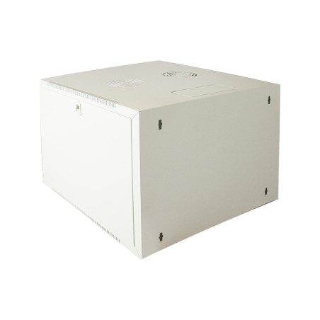 ARMADIO RACK 19" 9 UNITA' DA MURO (A)490X (L)540 X PROFONDITA' 600 MM. COLORE GRIGIO CHIARO PORTA VETRO