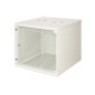 ARMADIO RACK 19" 9 UNITA' DA MURO (A)490X (L)540 X PROFONDITA' 600 MM. COLORE GRIGIO CHIARO PORTA VETRO