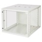 ARMADIO RACK 19" 9 UNITA' DA MURO (A)490X (L)540 X PROFONDITA' 600 MM. COLORE GRIGIO CHIARO PORTA VETRO