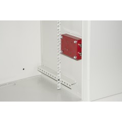 ARMADIO RACK 19" 9 UNITA' GRIGIO PORTA IN FERRO ANTIVANDALISMO CON SERRATURA ANTIEFFRAZIONE CM 40X56X46 (PXLXA)
