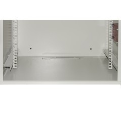 ARMADIO RACK 19" 9 UNITA' GRIGIO PORTA IN FERRO ANTIVANDALISMO CON SERRATURA ANTIEFFRAZIONE CM 40X56X46 (PXLXA)