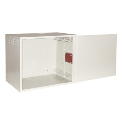 ARMADIO RACK 19" 9 UNITA' GRIGIO PORTA IN FERRO ANTIVANDALISMO CON SERRATURA ANTIEFFRAZIONE CM 40X56X46 (PXLXA)