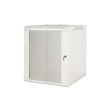 ARMADIO RACK 19" 9 UNITA' DA MURO A) 500 X (L) 600 X (P) 450 GRIGIO DISASSEMBLATO PORTA VETRO