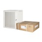 ARMADIO RACK 19" 9 UNITA' DA MURO A) 500 X (L) 600 X (P) 450 GRIGIO DISASSEMBLATO PORTA VETRO