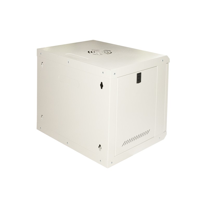 ARMADIO RACK 19" 9U LINK SERIE LIGHT COLORE GRIGIO CON PORTA VETRO (AXPXL) MM 450X400X530 RIPIANO INCLUSO