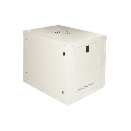 ARMADIO RACK 19" 9U LINK SERIE LIGHT COLORE GRIGIO CON PORTA VETRO (AXPXL) MM 450X400X530 RIPIANO INCLUSO