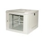 ARMADIO RACK 19" 9U LINK SERIE LIGHT COLORE GRIGIO CON PORTA VETRO (AXPXL) MM 450X400X530 RIPIANO INCLUSO