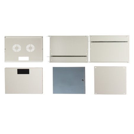 ARMADIO RACK 19" DISASSEMBLATO 12 UNITA' DA MURO PER RETI (A)595 X (L)540 X (P) 400 MM COLORE GRIGIO PORTA VETRO