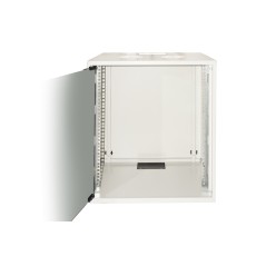 ARMADIO RACK 19" DISASSEMBLATO 12 UNITA' DA MURO PER RETI (A)595 X (L)540 X (P) 400 MM COLORE GRIGIO PORTA VETRO