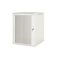 ARMADIO RACK 19" 12 UNITA' DA MURO (A) 635 X (L) 600 X (P) 450 GRIGIO DISASSEMBLATO PORTA VETRO