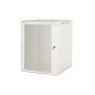 ARMADIO RACK 19" 12 UNITA' DA MURO (A) 635 X (L) 600 X (P) 450 GRIGIO DISASSEMBLATO PORTA VETRO
