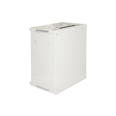 ARMADIO RACK 19" 12 UNITA' DA MURO (A) 635 X (L) 600 X (P) 450 GRIGIO DISASSEMBLATO PORTA VETRO