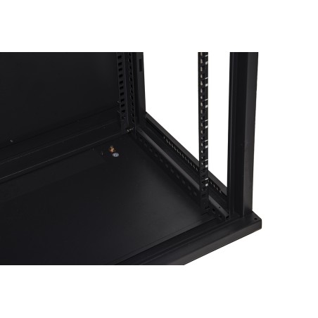 ARMADIO RACK 19" 12 UNITA' DA MURO (A) 635 X (L) 600 X (P) 450 NERO DISASSEMBLATO PORTA VETRO