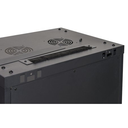 ARMADIO RACK 19" 12 UNITA' DA MURO (A) 635 X (L) 600 X (P) 450 NERO DISASSEMBLATO PORTA VETRO