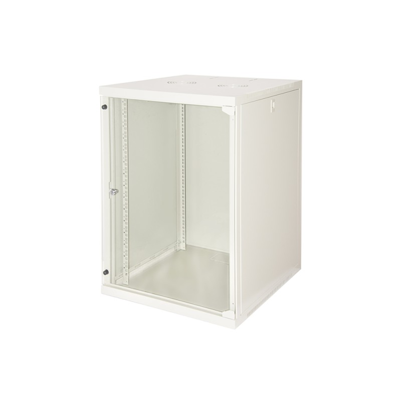 ARMADIO RACK 19" 15 UNITA' DA MURO (A)750X (L)540X (P) 600 MM. COLORE GRIGIO CHIARO, PORTA A VETRO.