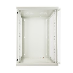 ARMADIO RACK 19" 15 UNITA' DA MURO (A)750X (L)540X (P) 600 MM. COLORE GRIGIO CHIARO, PORTA A VETRO.