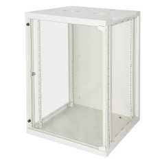 ARMADIO RACK 19" 15 UNITA' DA MURO (A)750X (L)540X (P) 600 MM. COLORE GRIGIO CHIARO, PORTA A VETRO.