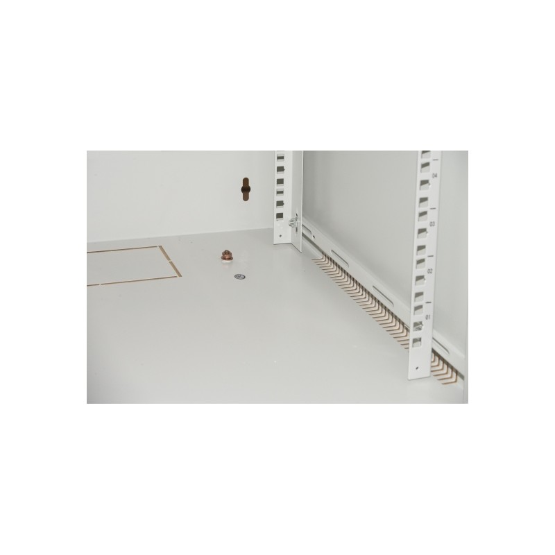 ARMADIO RACK 19" 15 UNITA' DA MURO PER RETI (A)750 X (L)540 X (P) 450 MM COLORE GRIGIO PORTA VETRO