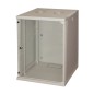 ARMADIO RACK 19" 15 UNITA' DA MURO PER RETI (A)750 X (L)540 X (P) 450 MM COLORE GRIGIO PORTA VETRO