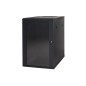 ARMADIO RACK 19" 15 UNITA' DA MURO (A) 770 X (L) 600 X (P) 450 NERO DISASSEMBLATO PORTA VETRO
